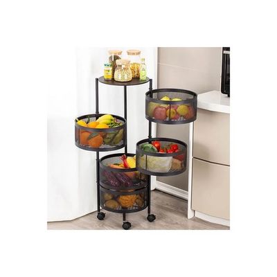 Rotating Storage Rack Basket Black 90X34X34cm