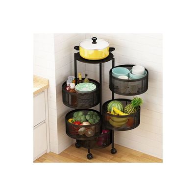 Rotating Storage Rack Basket Black 90X34X34cm