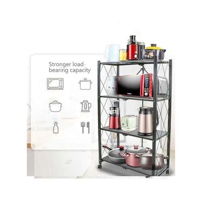 Foldable Storage Rack Black 126x71x35cm