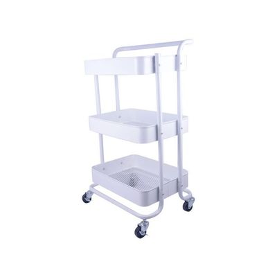 3-Tier Vegetable Rack With Wheels White 72x40x28centimeter