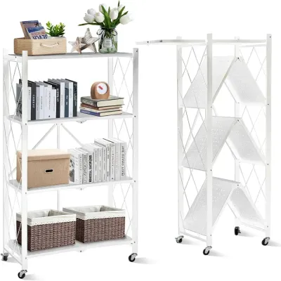 4-Layer Kitchen Storage Racks White 127 x 70 x 34cm