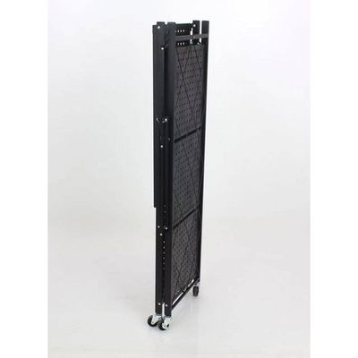 4-Layered Foldable Storage Rack With Wheels Black 34x71x124cm