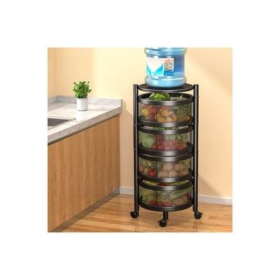 Rotating Shelf Basket Black 75x34x34cm