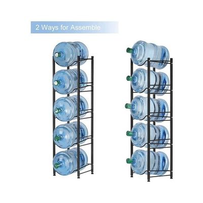 5-Compartment Metal Water Bottle Stand Grey 138centimeter