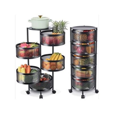 Rotating Shelf Basket Black 90X34X34cm