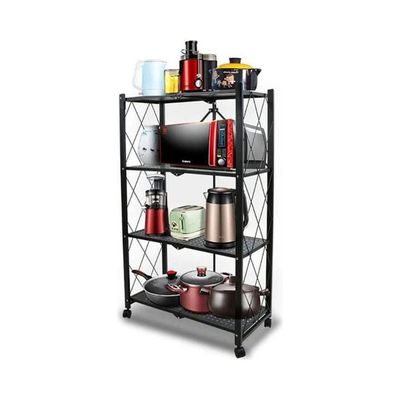 Storage Rack With Shelves Black 126cm