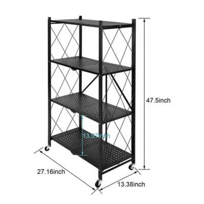 Storage Rack With Shelves Black 126cm