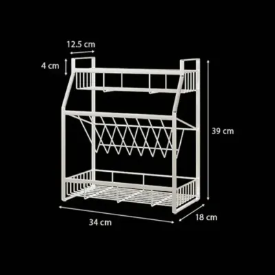 Stainless Steel 3-Tiered Spice Rack Grey 41x26x36.50centimeter