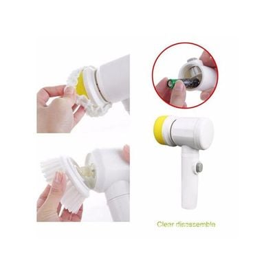 5-In-1 Electric Magic Toilet Cleaning Brush White 26centimeter