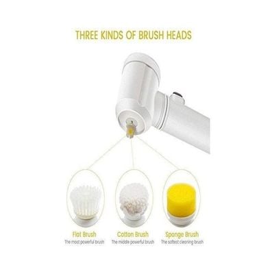 5-In-1 Electric Magic Cleaning Brush White/Yellow 6.7x8.85x3inch