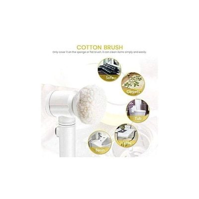 5 in 1 Electric Magic Cleaning Brush White/Yellow 1.8 x 8.4 x 4.4inch