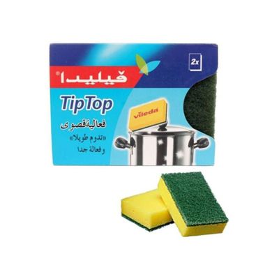 2-Piece Tip Top Cleaning Sponge Yellow/Green