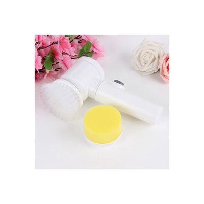 5-In-1 Household Electric Handheld Cleaning Brush White/Yellow