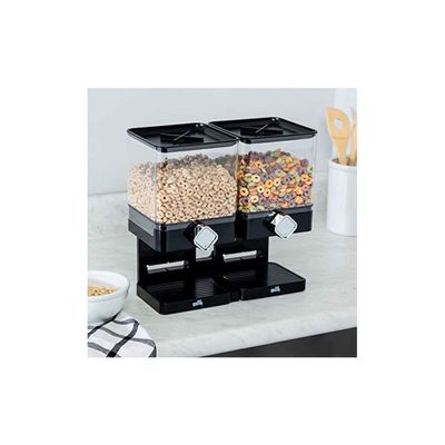 Dual Controlling Mode Dry Food Dispenser Black/Clear