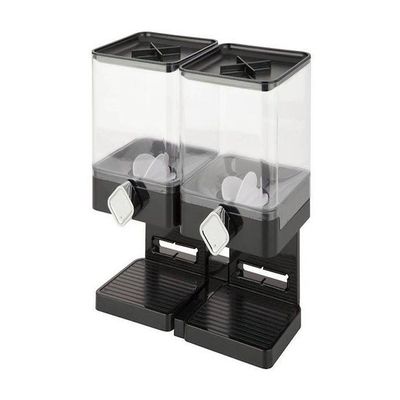 Double Cereal Dispenser Black/Clear 17.5ounce