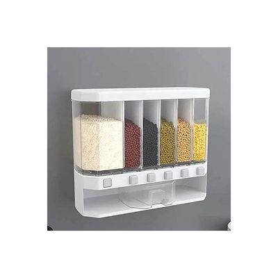 Wall Mounted Grains Food Dispenser White/Transparent 42.6cm