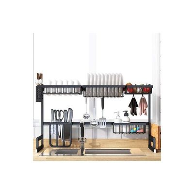 Stainless Steel Dish Drying Rack Over Sink Black