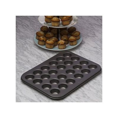 24-Cup Mini Cupcake Pan Black 13.5 x 10.25 x .75inch