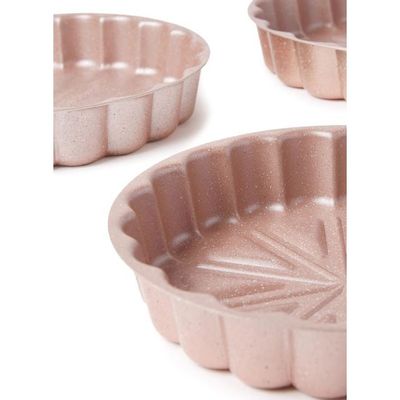 3-Piece Granite Cake Pan Set Brown Small (24), Medium (28), Big (32)cm