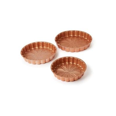 3-Piece Granite Cake Pan Set Brown Small (24), Medium (28), Big (32)cm