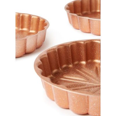 3-Piece Granite Cake Pan Set Brown Small (24), Medium (28), Big (32)cm