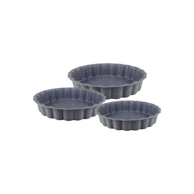 3-Piece Granite Cake Pan Set Grey 32.4 x 30.6 x 10.6cm