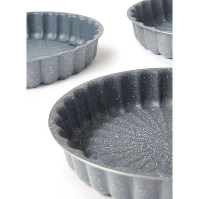 3-Piece Granite Cake Pan Set Grey 32.4 x 30.6 x 10.6cm