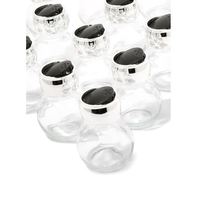 16-Piece Spice Rack Set Black/Clear/Silver standard