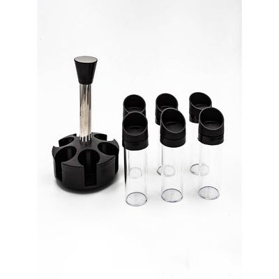 12-Piece Spice Rack Set Black/Clear