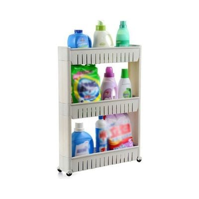 3 Tier Slim Tower Storage Rack White 55*14*24cm