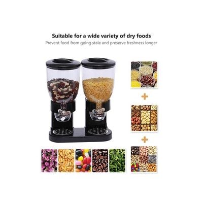 Dry Food Dispenser Dual Contro Black 33x42cm