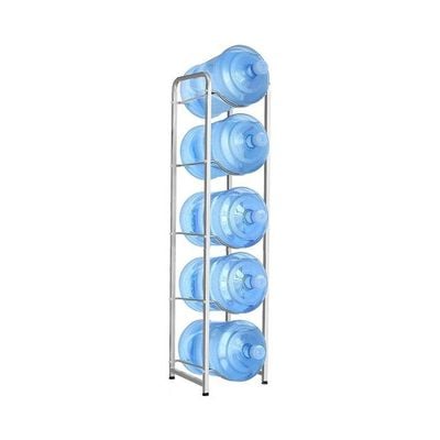 5 Gallon Water Bottle Storage Rack Silver 138cm