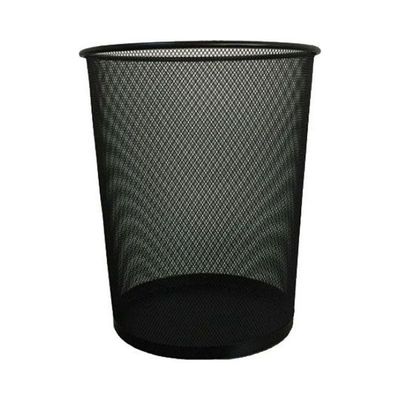 Partner Metal Mesh Waste Bin Round Large Black