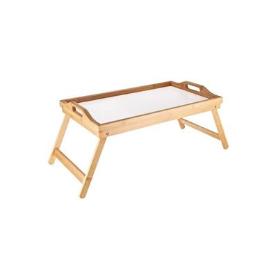 Laptop Table With Foldable Legs Beige/White