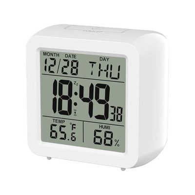 Digital Alarm Clock White 9x9x5cm