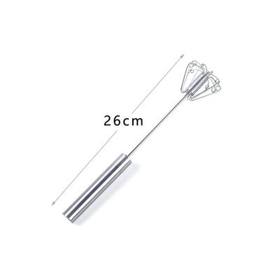 Portable Semi-Automatic Egg Mixer Silver 10x10centimeter