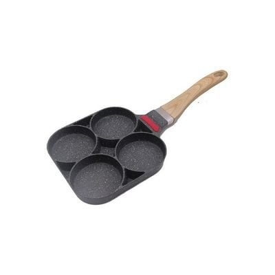 Four-Hole Fried Egg Non-Stick Pot Black/Brown 42 x 5cm