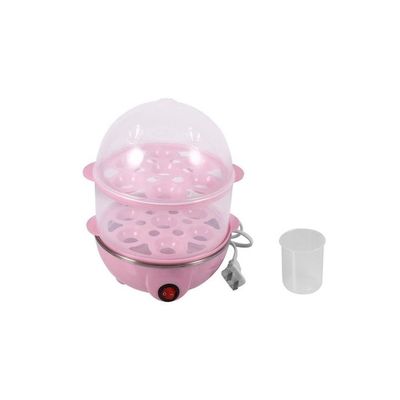 Double-Layer Electric Eggs Boiler Cooker Pink/White 6x6x8.7inch