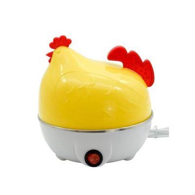 Electric Chicken Shape 7 Holes Egg Boiler Steamer Yellow/Silver 16 x 16 x 15.8centimeter