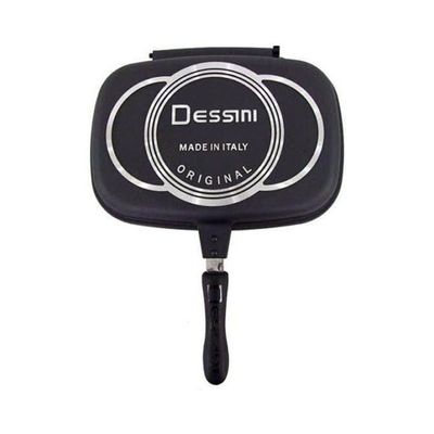 Two-Sided Double Grill Non-Stick Teflon Pan 36 Cm Black Two-Sided Double Grill Non-Stick Teflon Pan 36 Cm Black