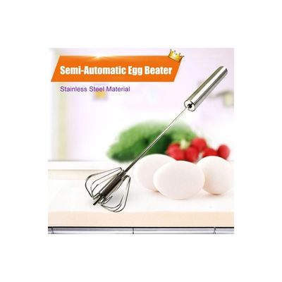 Semi-Automatic Egg Beater Silver 26x6x6centimeter