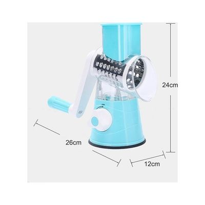 3in1 Round Veggie Chopper And Slicer Blue 26*24*12cm