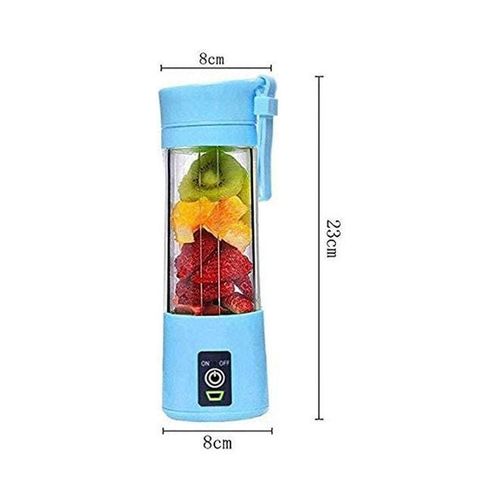Mini Usb Rechargeable Portable Electric Fruit Juicer Smoothie Maker Blender Machine Sports Bottle 380 ml MS-993144 Blue