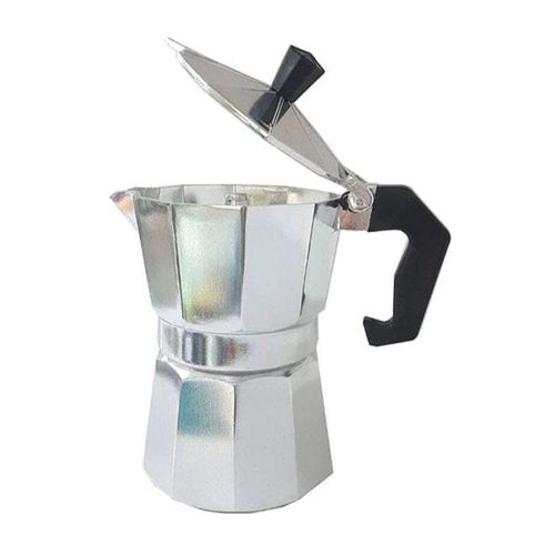 Moka Pot Espresso Maker Silver/Black 7.4 x 14cm