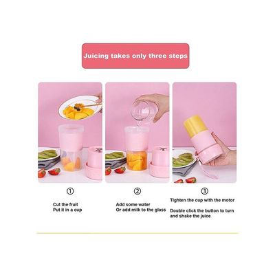 Portable USB Rechargeable Handheld Juicer Blender 300 ml 10 W JCSP002 Pink