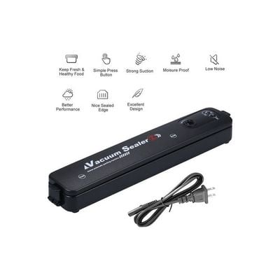 A C100-240 V 90W Full- Automatic Electric Vacuum Film Sealer with 10 Pocket Bag Black 37.50 x 7.00 x 8.50cm