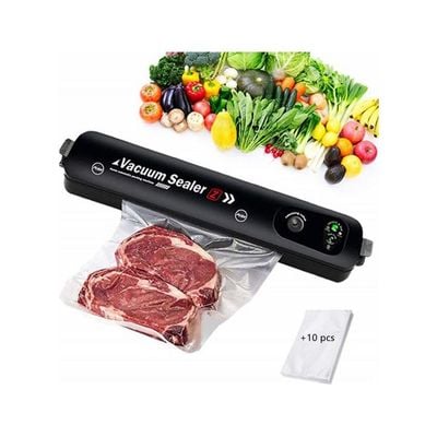 Automatic Food Sealer Machine for Food Preservation with 10 Bags VacuumSealer Black