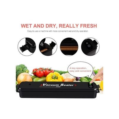 Automatic Small Portable Food Vacuum Sealer H76UK Black