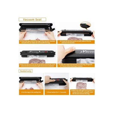 Automatic Small Portable Food Vacuum Sealer H76US Black