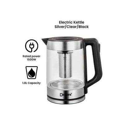 Electric Kettle 1.8 L 1500 W KD2020 Silver/clear/Black